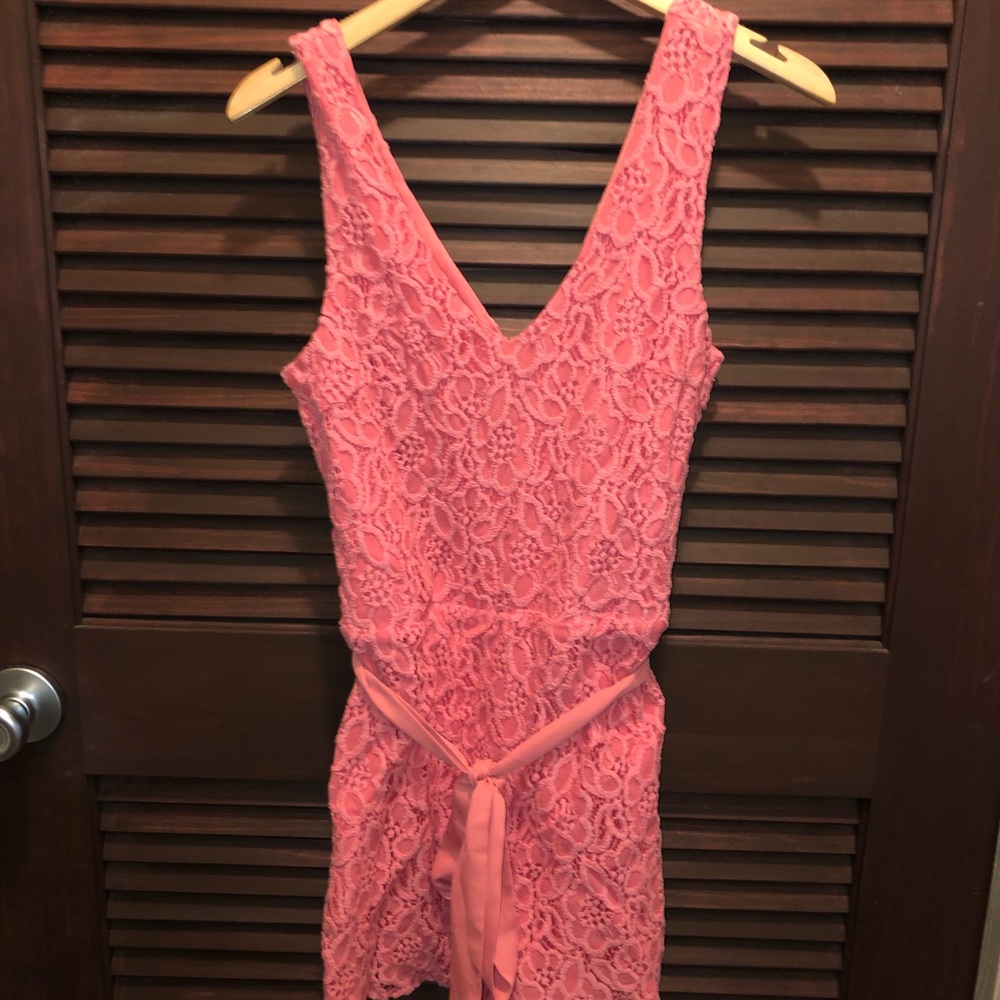 Pink Embroidered Romper